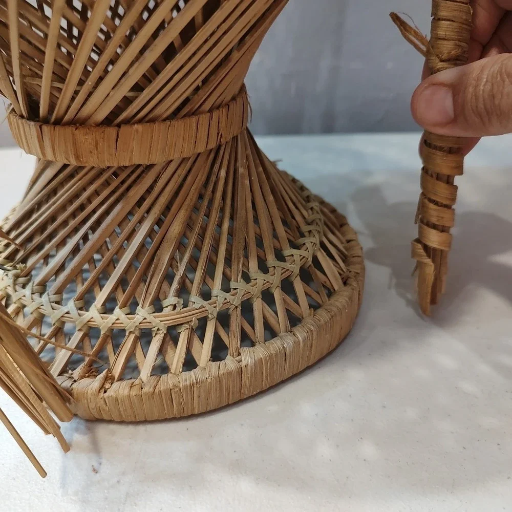 Vintage Wicker Peacock Chair For Dolls Plant Pot Display Prop‎ Boho Coastal